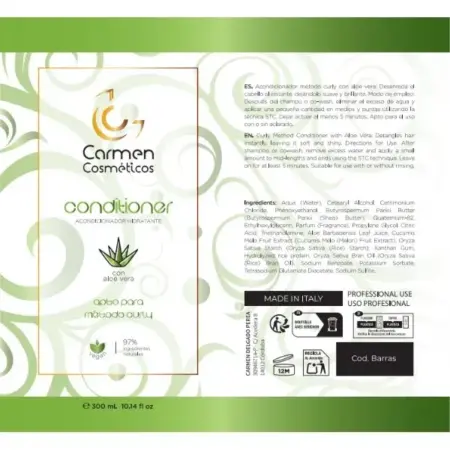 Carmen Cosméticos Acondicionador Hidratante Vegano 300ml - 1